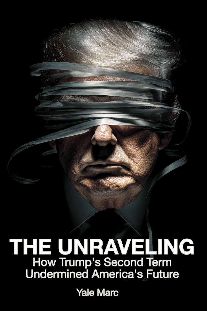 THE UNRAVELING: How Trump's Second Term Undermined Americca's Future - book cover by Yale Marc